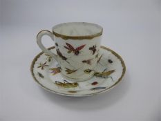 A Fine Egg Shell Coffee Can and Saucer