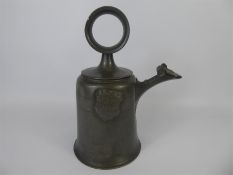 An Antique Swiss Pewter Flagon (Glockenkanne)