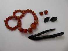 Antique Graduated Banded Agate Necklace