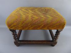 An Antique Oak Foot Stool