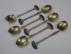 Liberty & Co., Enamel and Silver Teaspoons