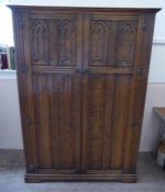 An Oak Gothic Arts & Crafts-Style Wardrobe