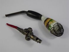Victorian Silver and Red Coral Baby Rattle