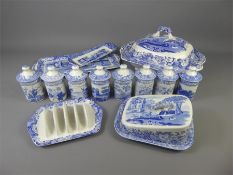 A Collection of Spode Blue and White Porcelain