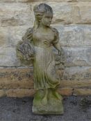 A Stone Female Garden Ornament, depicting