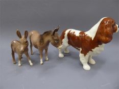 A Beswick Donkey and Foal.