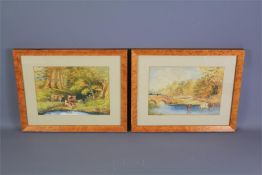 W Leech, a Pair of English Watercolours