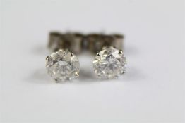 A Pair of 14ct White Gold Earrings