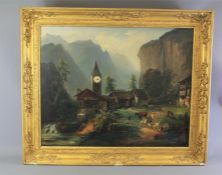 A 19th Century Swiss Alpine Clock Painting