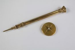 A Late Victorian 9ct Gold Mordant Propelling Pencil