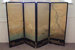 A Circa 1920's Japanese Silk Room Divider