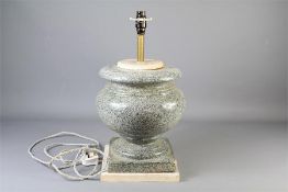 A Pair of Decorative Pink/Black Granite Lamps