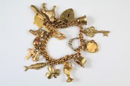 A 9ct Gold Charm Bracelet