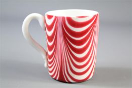 A 19th Century Nailsea Ribbon Glass Mug