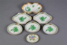 A Quantity of Green Herend Porcelain
