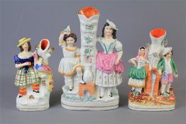 Three 19th Century Staffordshire Flat-back Figures