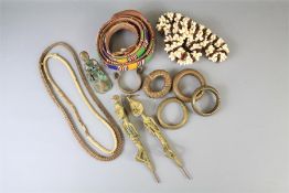 A Pair of Brass Yoruba Fertility Figural Mounts