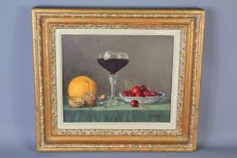 James Noble British (1919-1989) Still Life in Fruit and Wine