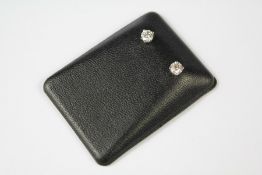 A Pair of 14ct White-Gold and Diamond Earrings