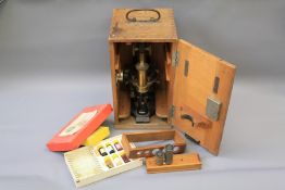 An Oak-Cased Ernst Leitz Laboratory Microscope