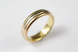 A 18ct Cartier 'Trinity' Tri-Gold Wedding Band