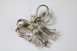An Edwardian Platinum and Diamond Floral Spray Brooch