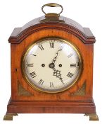 A fruitwood bracket clock