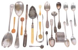 A collection of Georgian and later silver flatware