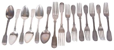 A collection of George III & William IV silver flatware by Joseph & Albert Savory