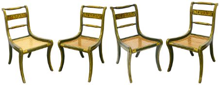A set of four Regency dining chairs,