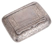 A Victorian silver snuff box, hallmarked Birmingham 1896