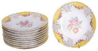 A set of eleven Schumann Dresden porcelain plates, early 20th century