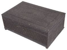 A mid 19th century Anglo Indian carved ebony document box