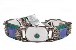 An impressive Art Deco Theodor Fahrner silver panel bracelet,