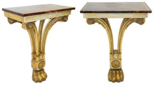 A pair of late Regency pier tables,