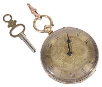 An 18k gold open faced gentleman's pocket watch,