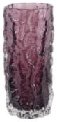 A Whitefriars aubergine bark vase