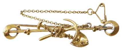 A late Victorian gold miner's/prospectors bar brooch