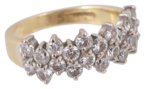 An attractive contemporary diamond set fancy eternity ring