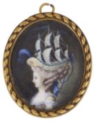 A 19th century miniature portrait on ivory of Marie Antoinette