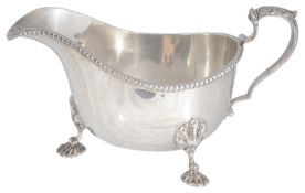 A George V silver sauce boat, hallmarked Birmingham 1934