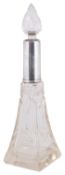 A George V silver collared scent bottle, hallmarked Birmingham 1911