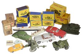 A collection of Dinky and Matchbox Series A Moko Lesney toy vehicles