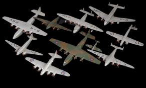 A collection of vintage Dinky Toy Military Aircraft