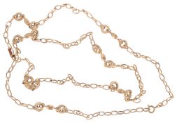 A Continental 18ct gold fancy link necklace