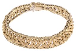 A Continental 18ct gold fancy link bracelet