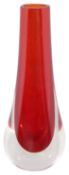 A Whitefriars ruby red glass teardrop vase, 20th century