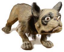 A French 20th century papier-mâché bulldog automaton