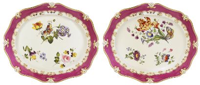 A pair of impressive Staffordshire platters, mid 19th century