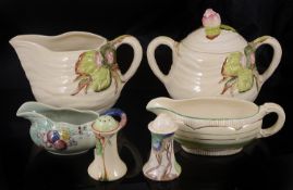 A small collection of assorted Clarice Cliff pottery